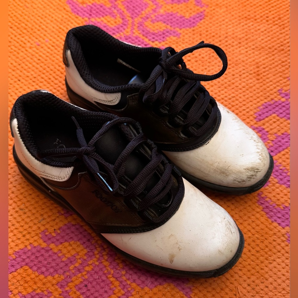 FootJoy Black and Cream white golf Shoes